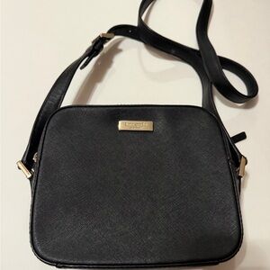 kate spade Black Leather Crossbody with Gold Hardware